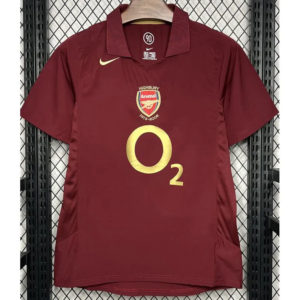 Arsenal retro hemmatröja vuxen 2005/06 vinröd Highbury matchtröja med Bukayo Saka namn och nummer tryck
