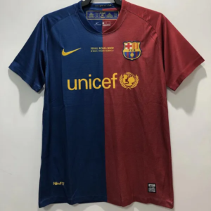 Barcelona retro hemmatröja vuxen 2008/09 UCL matchtröja med Lionel Messi namn och nummer tryck