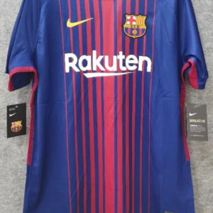 Barcelona retro hemmatröja vuxen 2017/18 klassisk matchtröja med Lionel Messi namn och nummer tryck