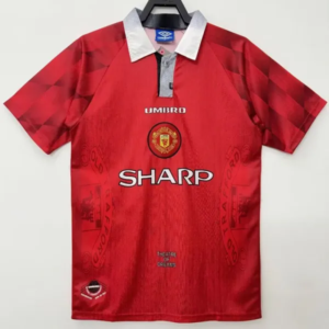 Manchester United retro hemmatröja vuxen 1990/92 röd matchtröja med geometriskt mönster och Marcus Rashford namn och nummer tryck