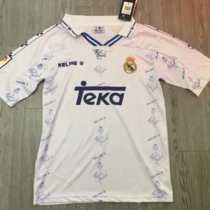 Real Madrid retro hemmatröja vuxen 1994/96 klassisk matchtröja med Raúl namn och nummer tryck