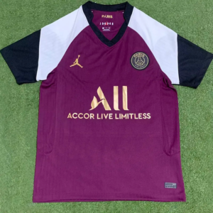 PSG x Jordan retro tredjetröja vuxen 2020/21 vinröd bordeaux matchtröja med Kylian Mbappé namn och nummer tryck