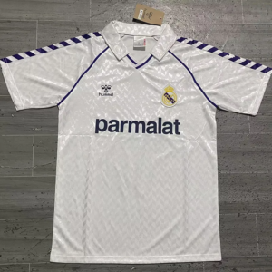 Real Madrid retro hemmatröja vuxen 1986/88 klassisk matchtröja med Emilio Butragueño namn och nummer tryck