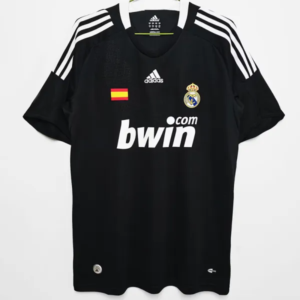 Real Madrid retro tredjetröja mörkblå vuxen 2008/09 klassisk matchtröja med Raúl namn och nummer tryck
