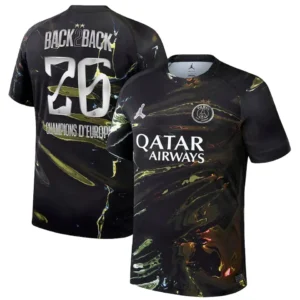 PSG tröja Dark Night Edition svart Champions League 2026 med eget namn och nummer tryck