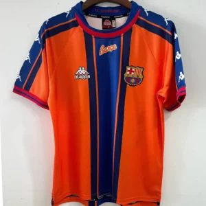 Barcelona bortatröja retro 1997/98 framsida eget namn nummer tryck