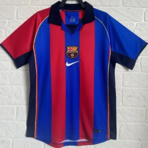 Barcelona hemmatröja retro 2001/02 framsida eget namn nummer tryck