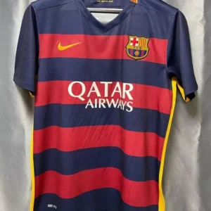 Barcelona hemmatröja retro 2015/16 framsida eget namn nummer tryck